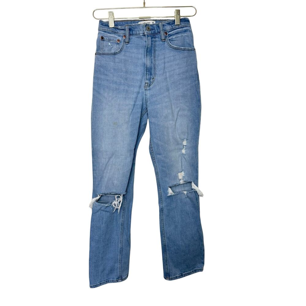 Abrecrombie & Fitch The Ankle Straight Ultra High Rise Lt Blue Wash Women 2/26